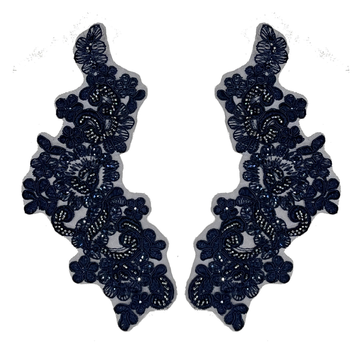 Beaded Floral Lace Applique