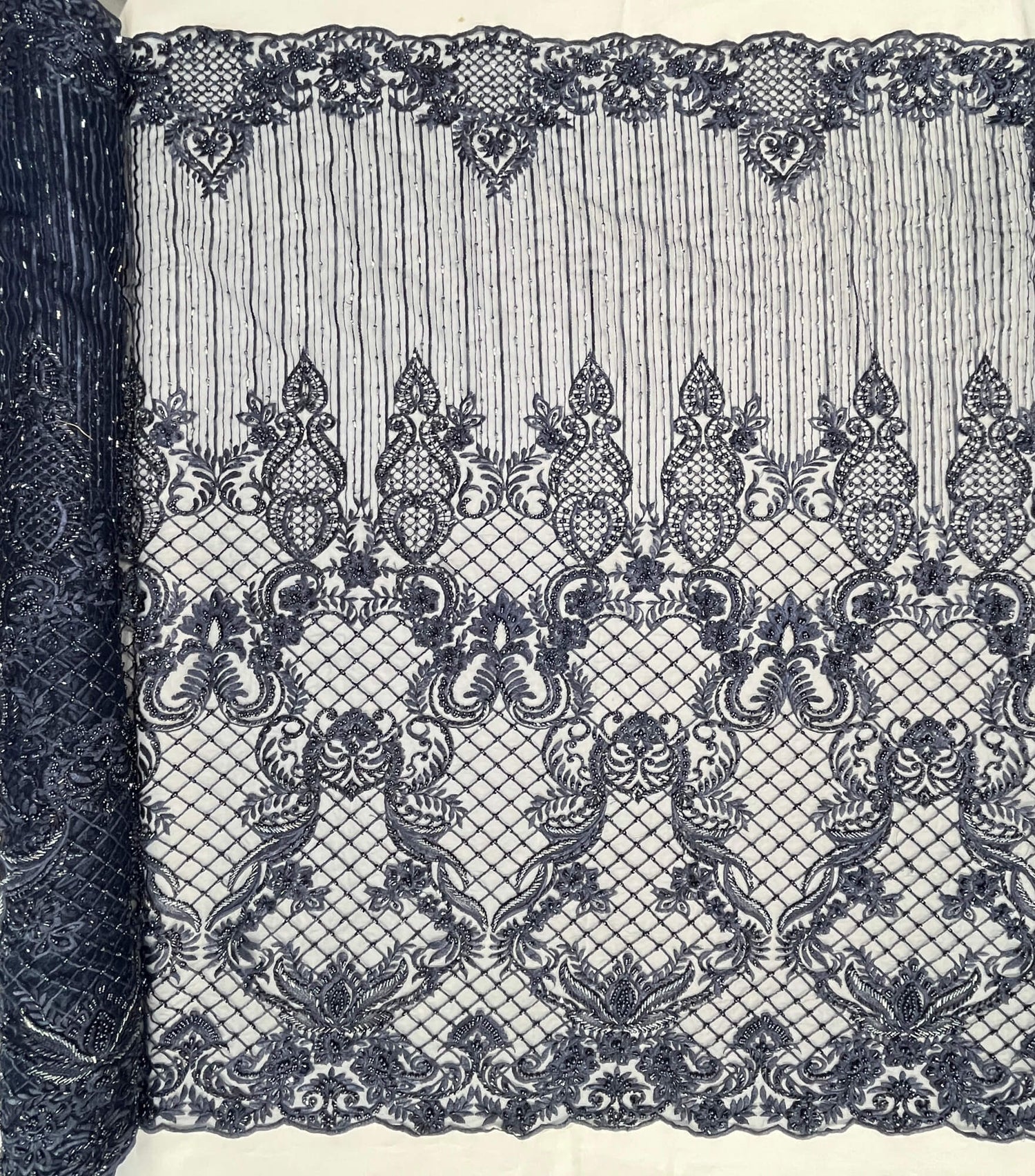 Beaded Embroidered Lace Mesh