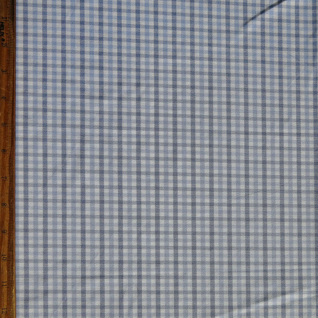 Stretch Woven Navy and Blue Gingham Fabric