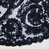 1 Yard 52" Wide Tulle Lace Fabric Embroidered with Beautiful Floral Sequin Patterns