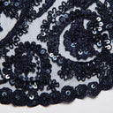 1 Yard Tulle Lace Fabric Embroidered with Sequins and Intricate Floral Pattern, 52" Wide