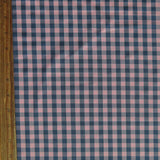 Pink and Navy Gingham Stretch Woven Fabric