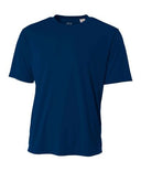 A4 NB3142 Youth Cooling Performance Crew Micro Poly Interlock Fabric - Navy, 44+ UPF, Moisture Wicking, 4.0 Ounce (1 Piece)