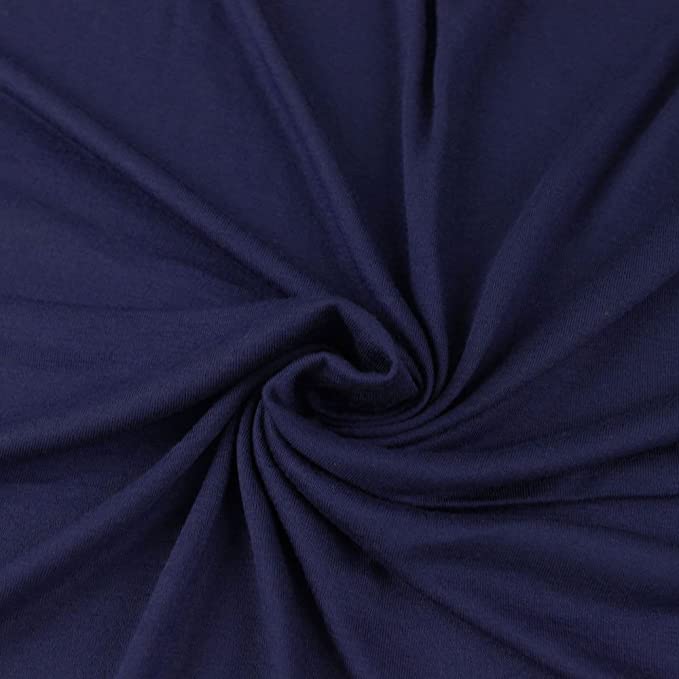 Cotton Spandex Jersey Knit Fabric Navy