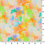 Neon Butterflies Nylon Spandex Fabric - Neon Butterflies Print, 55/56" Width (1 Yard)