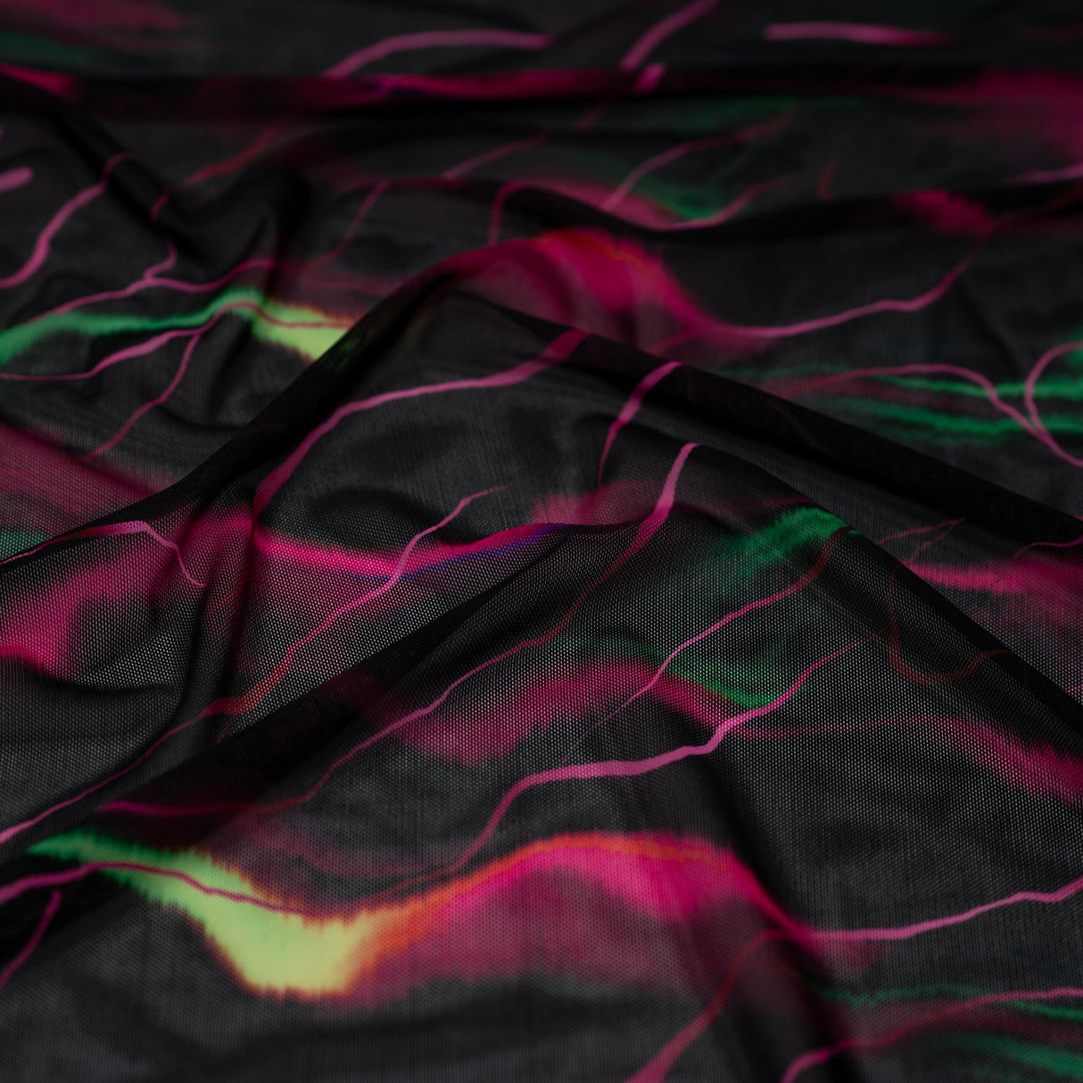 Printed Power Mesh Neon Northern Lights