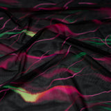 Neon Northern Lights Nylon Spandex Power Mesh Fabric - Neon Northern Lights Print, 55/56" Width (1 Yard)