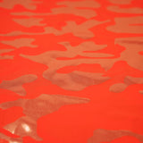 Neon Nugi Foil Printed Cationic Spandex Fabric - Metallic Camouflage Foil Print, 56" Width (1 Yard)