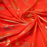 Neon Nugi Foil Printed Cationic Spandex Fabric - Metallic Camouflage Foil Print, 56" Width (1 Yard)