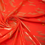 Neon Nugi Foil Printed Cationic Spandex Fabric - Metallic Camouflage Foil Print, 56" Width (1 Yard)