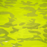 Neon Nugi Foil Printed Cationic Spandex Fabric - Metallic Camouflage Foil Print, 56" Width (1 Yard)