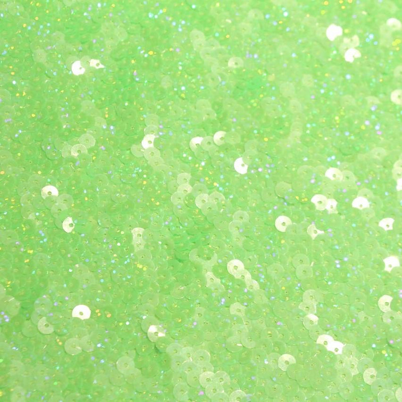 Dayglo Spandex Sequin Fabric - Neon Lime, Embroidered Sequin, 50" Width (1 Yard)