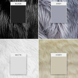 Premium Faux Fur Fabric - Black, Ivory, Gray, White, 60" Width (1 Yard)
