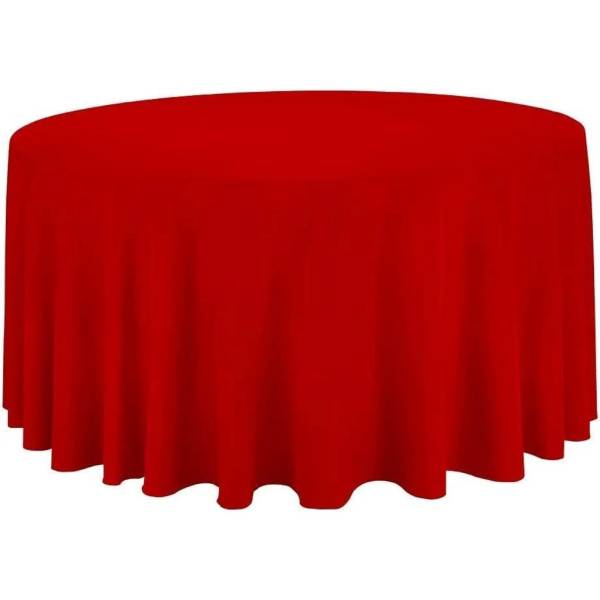 120" Round White Polyester Fabric - Wrinkle-Resistant, Reusable, Round Tablecloth