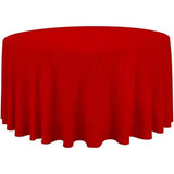 120" Round White Polyester Fabric - Wrinkle-Resistant, Reusable, Round Tablecloth