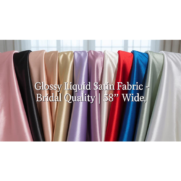 Glossy Liquid Satin Polyester Fabric - Shiny Bridal Satin, 58" Width