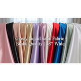 Glossy Liquid Satin Polyester Fabric - Shiny Bridal Satin, 58" Width