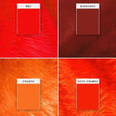 Red Burgundy Orange Neon Orange Faux Fur Fabric - Long Pile Shag, 1 Yard