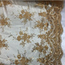 Sequin Lace Fabric With Embroideries On Mesh VT-011 - Baby Blue, Blush Peach, Burgundy, Dk Gold, Dusty Rose, Ivory, Lilac, Mauve, Navy, Pink, Red, Royal Blue, White, Yellow