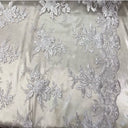 VT-17 Sequin Lace Fabric - Embroidered Mesh, Blush, Champagne, Gold, Hunter Green, Red, Silver, White