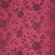 Burgundy Rose Floral Jacquard Satin Fabric - Burgundy Rose Floral Jacquard, 60" Width
