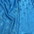 Royal Blue Rose Floral Jacquard Satin Fabric - Royal Blue Rose Floral Jacquard, 60" Width