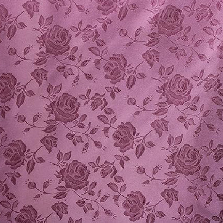Dusty Rose Rose Floral Jacquard Satin Fabric - Rose Floral Jacquard, Dusty Rose, 60/59" Width