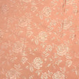 Peach Rose Floral Jacquard Satin Fabric - Peach Rose Floral Jacquard, 60" Width