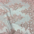 Blush Sequin Lace Fabric - Embroidered Mesh, Blush, 54" Width