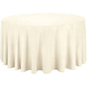 120" Round White Polyester Fabric - Wrinkle-Resistant, Reusable, Round Tablecloth