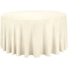 120" Round White Polyester Fabric - Wrinkle-Resistant, Reusable, Round Tablecloth