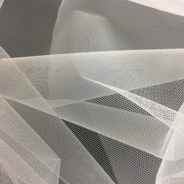 Petticoat Hard Net Polyester Fabric - Stiff Tulle Mesh, Can-Can Net, Black/White, 58/60" Width