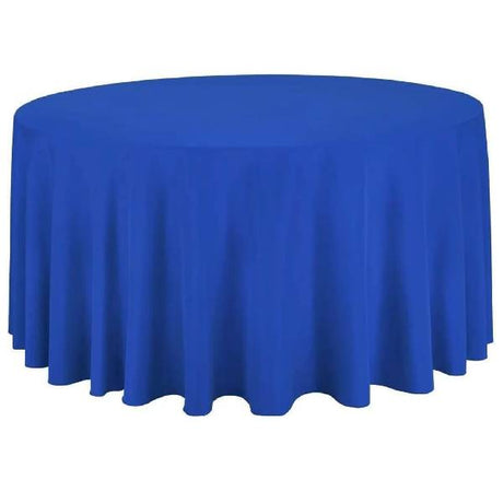 120" Round White Polyester Fabric - Wrinkle-Resistant, Reusable, Round Tablecloth
