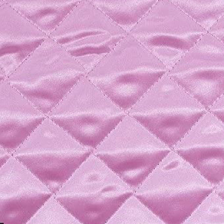 Pink Polyester Quilted Padded Fabric - Pink Quilted Design