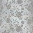 Silver Rose Floral Jacquard Satin Fabric - Silver Rose Floral Jacquard, 60" Width