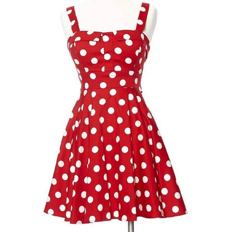 Big Polka Dot Poly Cotton Fabric - Large Dot Print, Black Red, 60" Width (1 Yard)