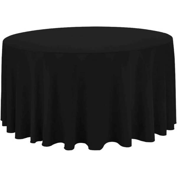 120" Round White Polyester Fabric - Wrinkle-Resistant, Reusable, Round Tablecloth
