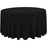 120" Round White Polyester Fabric - Wrinkle-Resistant, Reusable, Round Tablecloth
