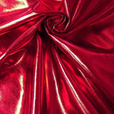 Metallic Foil Stretch Polyester Spandex Fabric - Black, Gold, Fuchsia, Purple, Red, Royal Blue, Silver, 58/60" Width