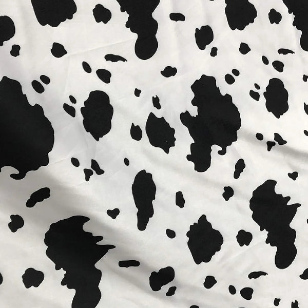 Zebra Or Cow Print Poly Cotton Fabric - Animal Print, Black Or Brown, 58/60" Width