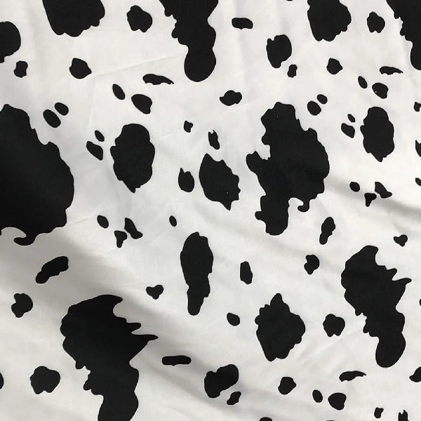 Cow Or Zebra Print Poly Cotton Fabric - Black/White, Brown/White, Zebra Animal Print, 58/60" Width