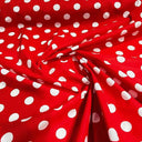 Big Polka Dot Poly Cotton Fabric - Large Dot Print, Black Red, 60" Width (1 Yard)