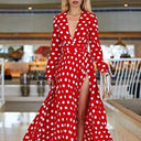 Big Polka Dot Poly Cotton Fabric - Large Dot Print, Black Red, 60" Width (1 Yard)