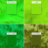 Vibrant Green Faux Fur Fabric - Lime Green, Kelly Green, Olive Green, Neon Green
