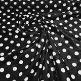 Big Polka Dot Poly Cotton Fabric - Large Dot Print, Black Red, 60" Width (1 Yard)
