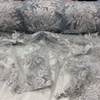 Silver Sequin Lace Fabric - Embroideries On Mesh, Silver, 54" Width