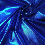 Metallic Foil Stretch Polyester Spandex Fabric - Black, Gold, Fuchsia, Purple, Red, Royal Blue, Silver, 58/60" Width