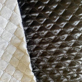 Quilted Fabric Polyester Fabric - Black/White Diamond Shape, 60" Width
