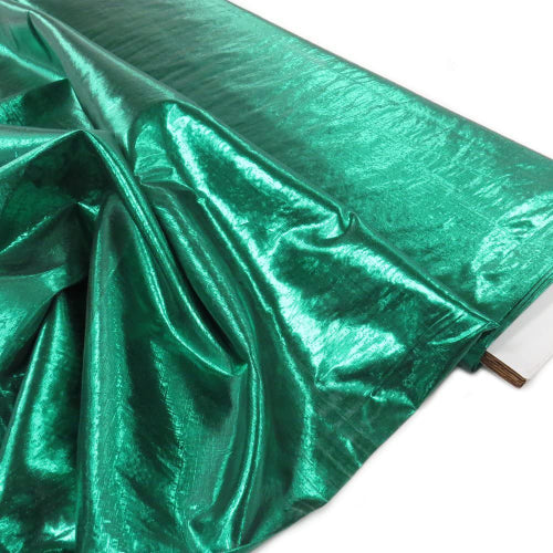 Kelly Green Nylon Metallic Tissue Lame Fabric - Kelly Green Metallic Finish, 60" Width