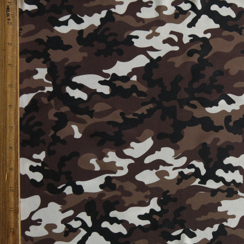 Swim Knit Nylon Spandex Camo Brown